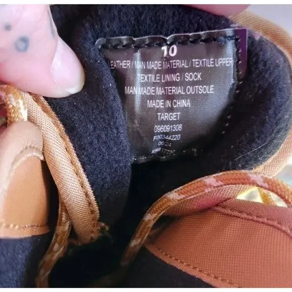 Universal Thread Women's 10 Duck Boots Waterproof Rain Lace Up Tan Black Ankle - Picture 5 of 16